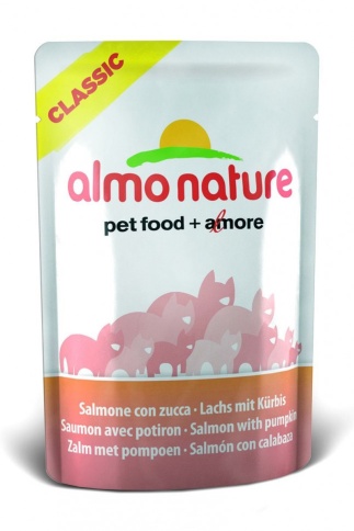 Almo Nature Classic Nature Adult Cat Salmon & Pumpkin паучи для взрослых кошек с лососем и тыквой - 55 г фото 1