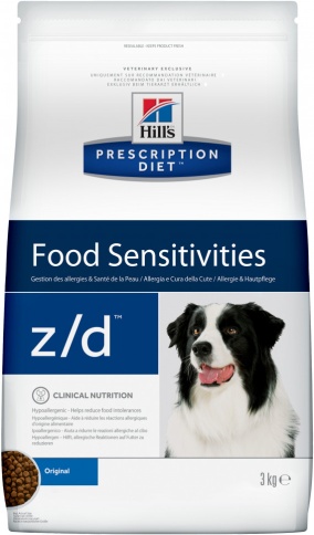 Hill's Prescription Diet z/d Food Sensitivities корм для собак диета для поддержания здоровья кожи и при пищевой аллергии 3 кг фото 1
