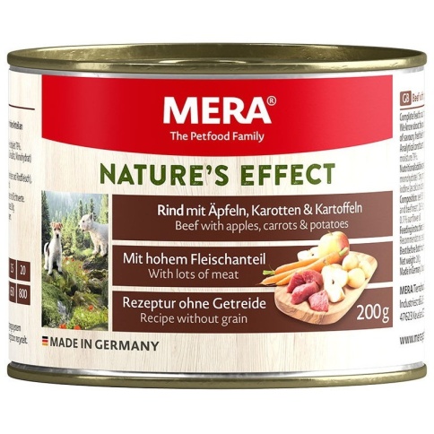 Mera Narures Effect Nassfutter консервы для собак говядина с яблоками, морковью и картофелем - 200 г фото 1