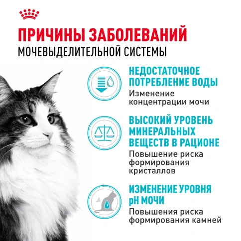 Сухой Корм Royal Canin URINARY CARE (УРИНАРИ КЭА)Питание для кошек, обеспечивающее профилактику образования камней в мочевыводящих путях и снижение риска мочекаменной болезни в 2 раза через 10 дней кормления, 2 кг фото 2