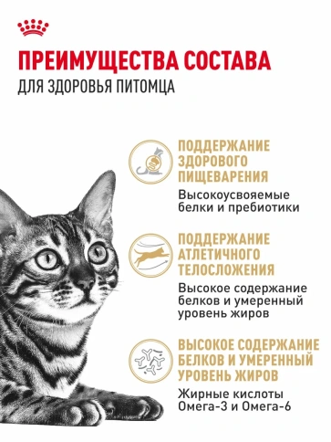 Сухой корм Royal Canin Bengal для взрослых бенгальских кошек, 400 г фото 3