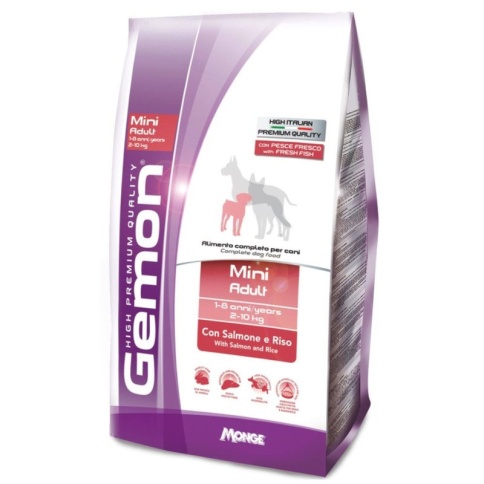 GEMON DOG MINI корм для взрослых собак мелких пород с лососем и рисом 3 кг фото 2
