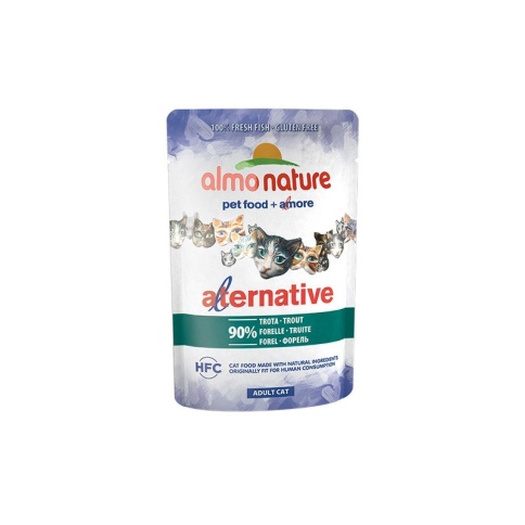 Almo Nature Alternative Adult Cat Trout паучи для кошек с форелью - 55 г фото 2