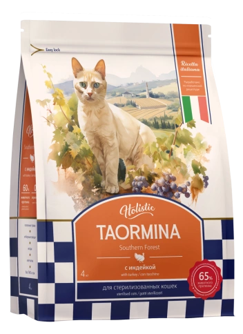 Сухой корм Taormina для стерилизованных кошек с индейкой Southern Forest, 4 кг фото 1