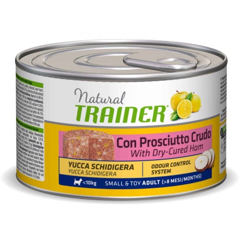 Консервы Trainer Natural Small and Toy для взрослых собак мелких и миниатюрных пород с сыровяленой ветчиной и рисом 150 г фото 1