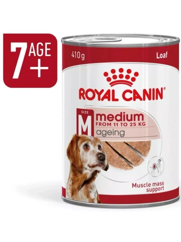 Влажный корм Royal Canin Medium Ageing 10+ для пожилых собак средних пород, паштет, банка, 410 г фото 1