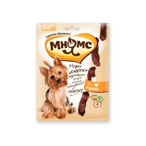 Мнямс лакомство Мини-колбаски с курицей для собак мелких пород - 75 г фото 2