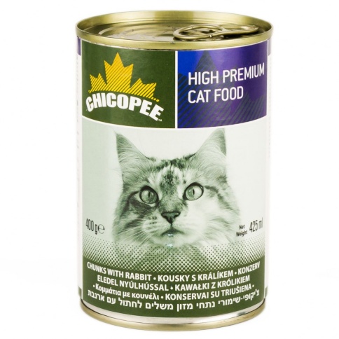 Chicopee Cat Chunks Rabbit консервы для кошек всех возрастов с кусочками кролика в соусе - 400 г фото 1