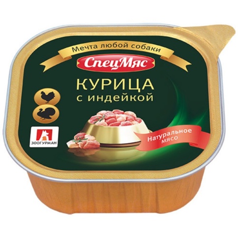 Влажный корм Зоогурман для взрослых собак с курицей и индейкой - 300 г фото 1