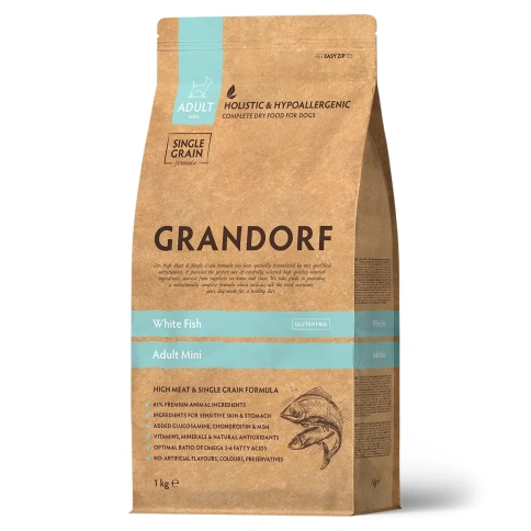 Сухой корм Grandorf Holistic белая рыба с рисом для взрослых собак мелких пород, 1 кг фото 1