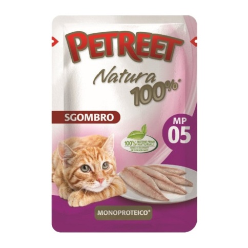 Влажный корм Petreet Natura для взрослых кошек с макрелью - 70 г фото 2