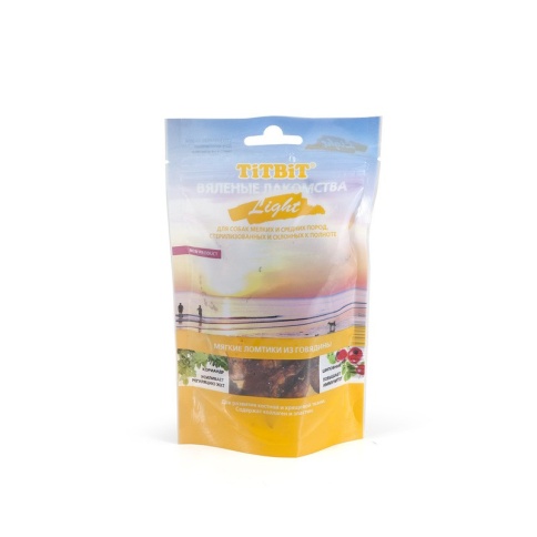 Titbit вяленые лакомства мягкие ломтики из телятины Light 40 г фото 2