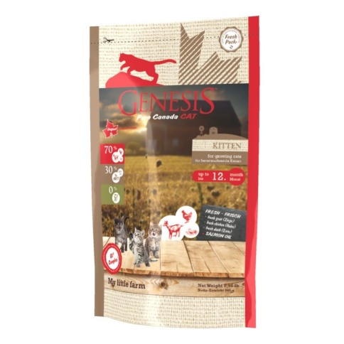 Genesis Pure Canada My Little Farm Kitten для котят, беременных и кормящих взрослых кошек с уткой, козой и курицей - 340 гр фото 2