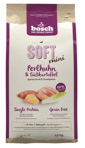 Bosch Soft Mini полувлажный корм для собак с цесаркой и бататом - 1 кг фото 1