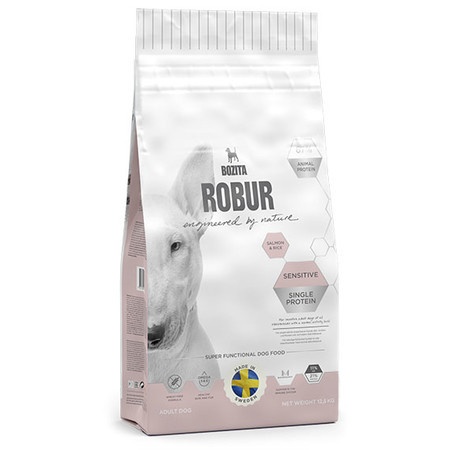 Bozita Robur Sensitive Single Protein сухой монопротеиновый корм для собак с лососем - 12.5 кг фото 1
