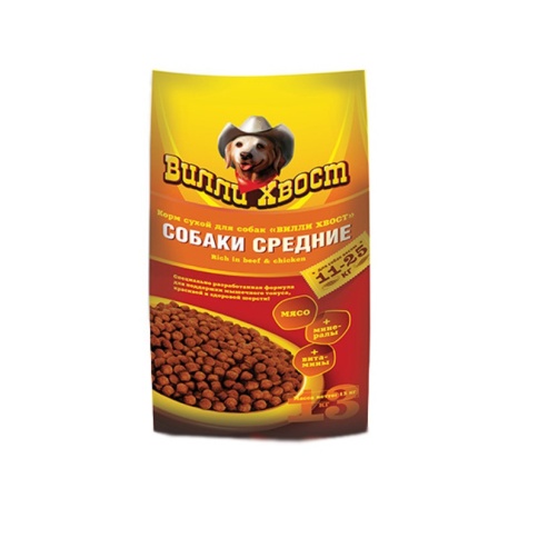 Вилли Хвост сухой корм для собак средних пород - 13 кг фото 2