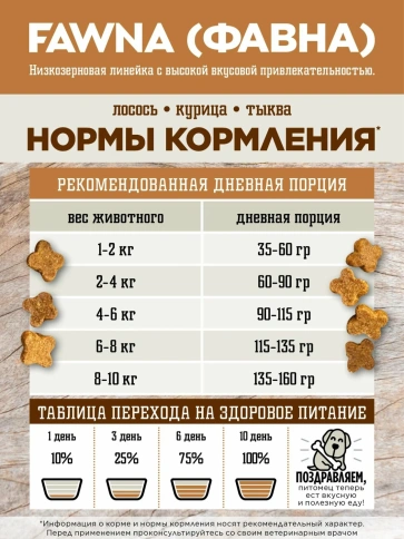Сухой корм Fawna с лососем, тыквой и красными ягодами для взрослых собак мелких пород, 3 кг фото 5
