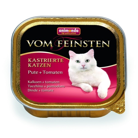 Animonda Консервы Vom Feinsten for castrated cats для кастрированных кошек с индейкой и томатами - 100 г фото 2