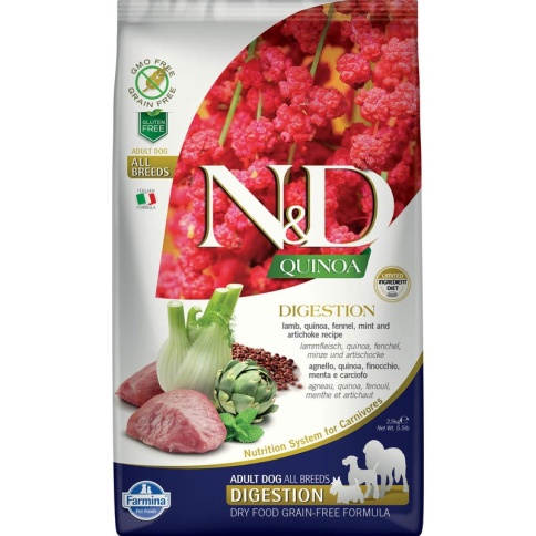 Farmina N&D Dog Grain Free quinoa digestion lamb корм для собак улучшающий пищеварение с ягненком и киноа 2,5 кг фото 2