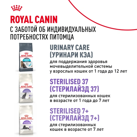 Сухой Корм Royal Canin AGEING STERILISED 12+ (ЭЙДЖИНГ СТЕРИЛАЙЗД 12+)Питание для стерилизованных кошек и кастрированных котов старше 12 лет, 2 кг фото 9