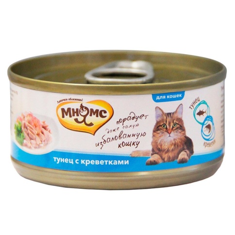 Мнямс консервы Тунец с креветками в нежном желе для кошек - 70 г фото 2