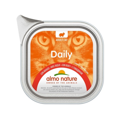 Almo Nature Daily Menu Adult Cat Beef паштет для взрослых кошек меню с говядиной - 100 г фото 1