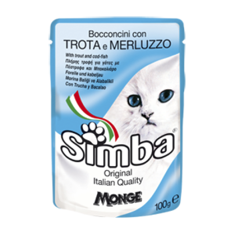 Simba Cat Pouch паучи для кошек форель с треской 100 г фото 1