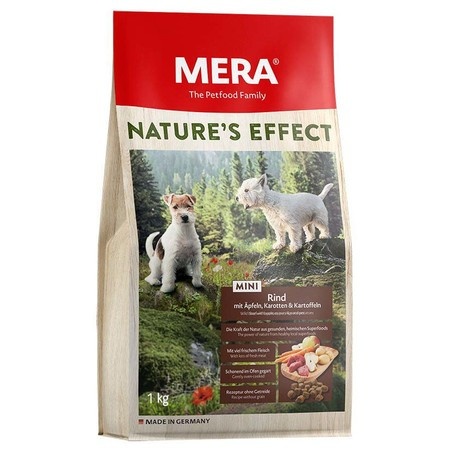 Mera Nature's Effect Mini Rind Mit ?pfeln, Karotten & Kartoffeln сухой корм для взрослых собак мелких пород с говядиной, яблоками, морковью и картофелем - 1 кг фото 1