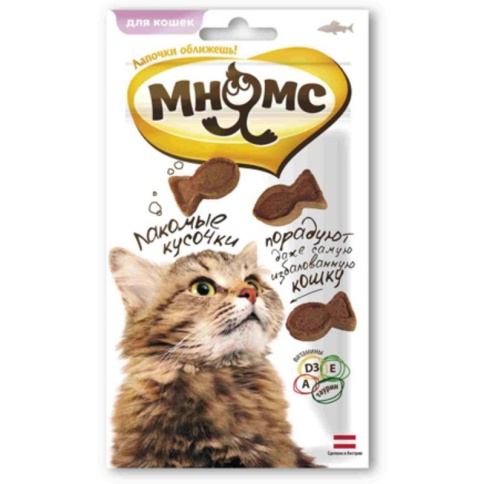 Мнямс лакомые кусочки со вкусом лосося для кошек - 35 г фото 2