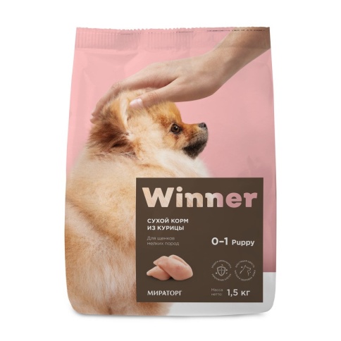 Сухой корм Winner для щенков мелких пород с курицей - 1.5 кг фото 2