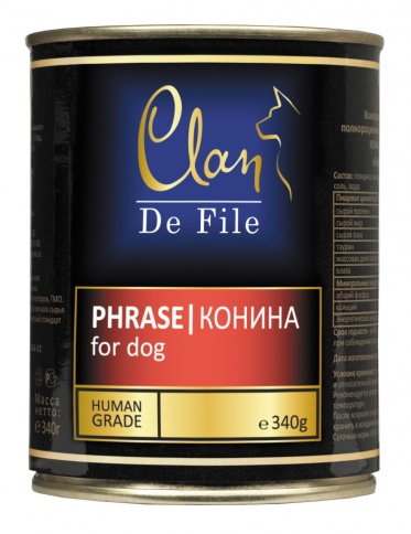 Консервы Clan De File для собак с кониной - 340 г фото 1