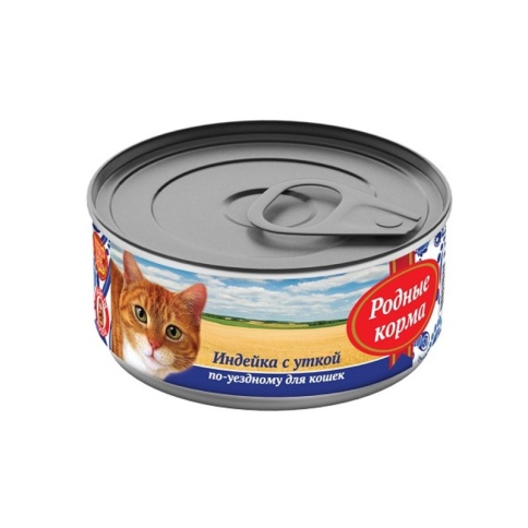 Родные Корма Индейка с уткой по-уездному для кошек 100 г фото 1
