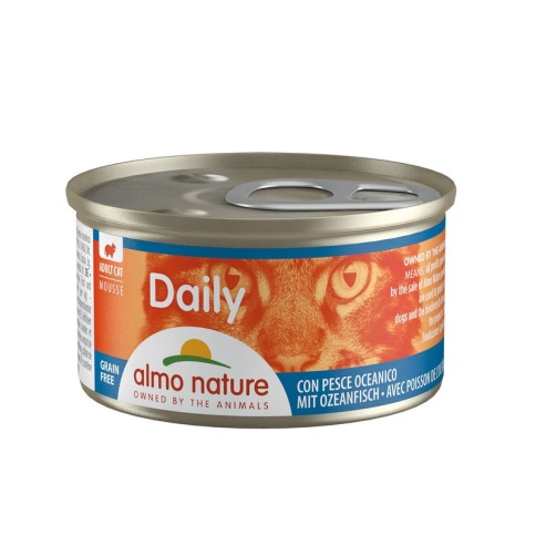 Almo Nature Daily Menu Adult Cat Mousse Oceanic fish консервы нежный мусс для взрослых кошек меню с океанической рыбой - 85 г фото 2