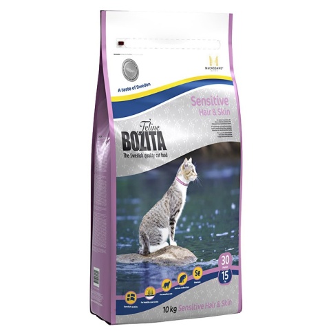 Bozita Sensitive Hair & Skin сухой корм для взрослых кошек для здоровой кожи и шерсти с курицей и лососем - 10 кг фото 2