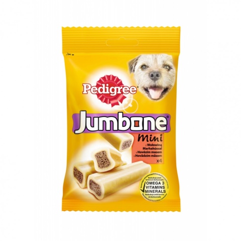 Pedigree Jumbone Mini лакомство в форме косточек с говядиной для взрослых собак мелких пород - 180 г фото 1