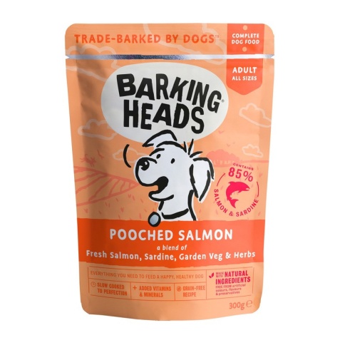 Влажный корм Barking Heads Pooched Salmon для взрослых собак лосось и сардины - 0,300 кг фото 1