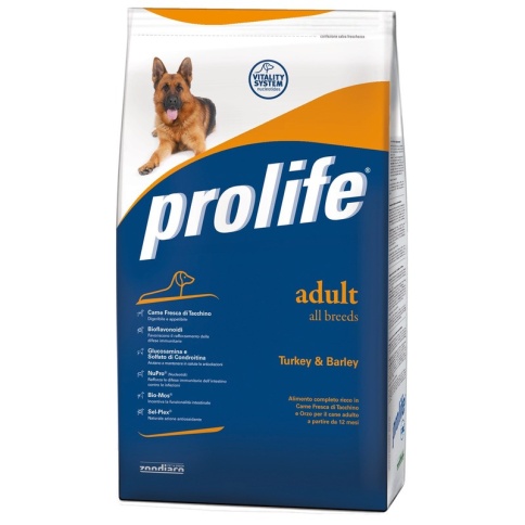 Prolife Dog Adult сухой корм для собак с индейкой и ячменем 3 кг фото 2