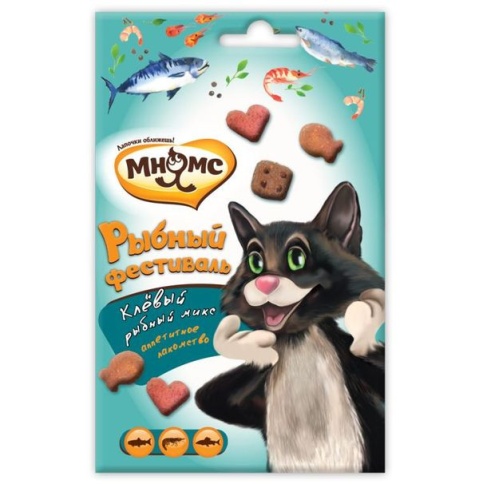 Мнямс Рыбный фестиваль (лосось, креветки, форель) для кошек - 50 г фото 1