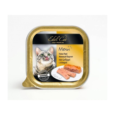 Edel Cat Mit Geflugel нежный паштет с птицей для кошек всех пород - 100 г фото 1