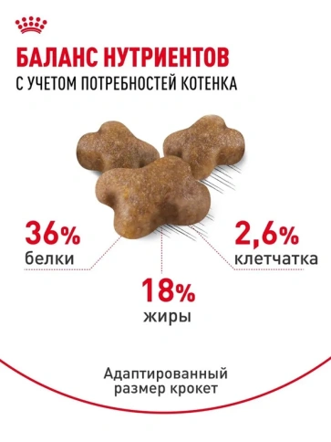 Сухой корм Royal Canin Kitten для котят от 4 до 12 месяцев, 4 кг фото 4