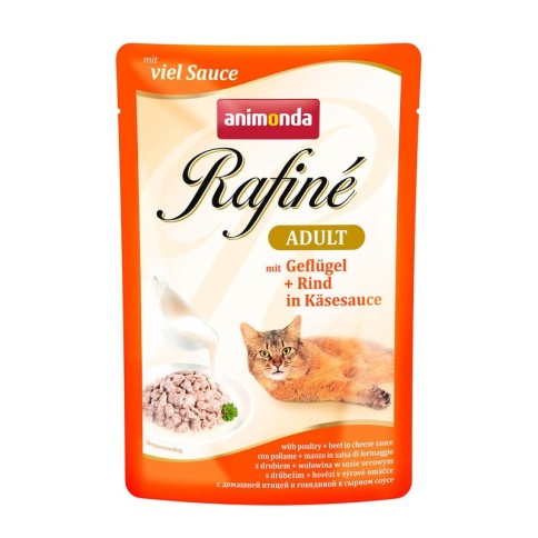 Animonda Паучи Rafine Soupe Adult с домашней птицей и говядиной в сырном соусе для взрослых кошек 100 г фото 2