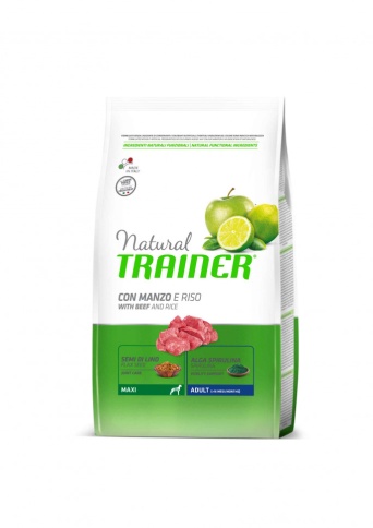 Trainer Natural Maxi Adult для взрослых собак крупных пород с говядиной и рисом 3 кг фото 1