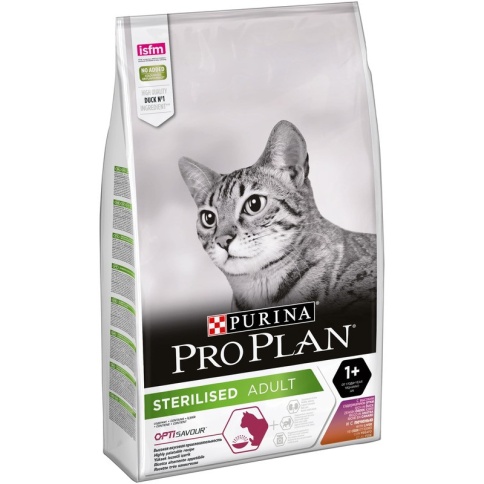 Pro Plan Cat Adult Sterilised сухой корм для стерилизованных кошек с уткой и печенью - 10 кг фото 1