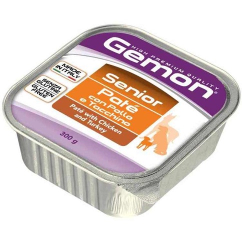 Gemon dog для пожилых собак паштет с курицей и индейкой 300 г фото 2