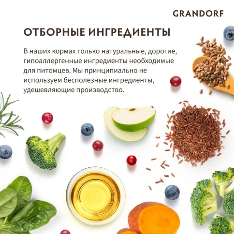Сухой корм Grandorf Holistic белая рыба с рисом для взрослых собак мелких пород, 3 кг фото 6