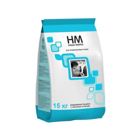 Наша Марка корм для кошек с лососем и рисом 15 кг фото 1