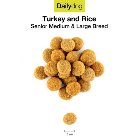 Сухой корм Dailydog Senior Medium Large Breed для пожилых собак средних и крупных пород с индейкой и рисом 12 кг фото 1