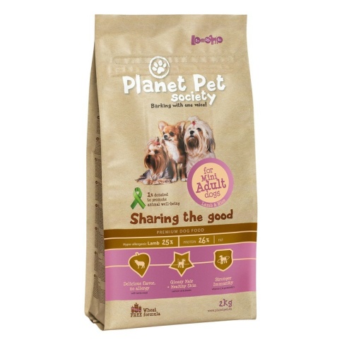 Planet Pet Lamb & Rice For Mini Adult Dogs сухой корм для взрослых собак мелких пород с ягненком и рисом - 2 кг фото 1