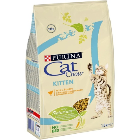 Purina Cat Chow для котят, с домашней птицей - 1,5 кг фото 2
