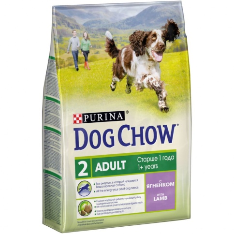 Purina Dog Chow для взрослых собак старше 1 года с ягненком - 2,5 кг фото 1